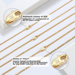 S925 Sterling Silver Twisted Rope Necklace 1.5mm