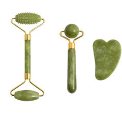 3-in-1 Jade Face Roller Set