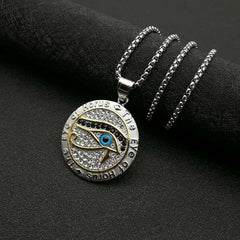 Hip Hop Jewelry: Gold-Plated Eye of Horus Pendant Necklace
