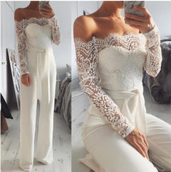 One-Shoulder Butterfly Jumpsuit with Flared Pants