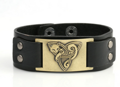 Antique Silver Fox Retro Leather Bracelet for Men