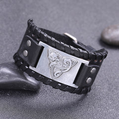 Antique Silver Fox Retro Leather Bracelet for Men