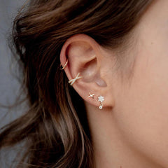 S925 Silver Snowflake Stud Earrings for Women