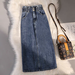 High-Waisted Knee-Length Skirt for Women