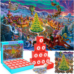 Puzzles Advent Calendar 2024 Jigsaw Puzzle Christmas Countdown Calendar for Kids 1008 Pieces Christmas Jigsaw Puzzles for Kids Teens Adults Countdown to Christmas