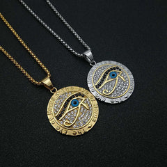 Hip Hop Jewelry: Gold-Plated Eye of Horus Pendant Necklace