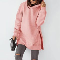 Women's Solid Color Hooded Pullover Sweatshirt
