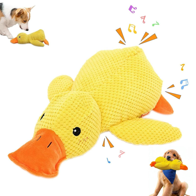 Mellow Dog Calming Duck Quack-Quack Duck Dog Toy The Mellow Dog Duck Calming Duck Dog Toy The Mellow Dog Calming Pillow Yellow Stuffed Duck Dog Chew Toys with Quacking for Dogs Indoor Puppy