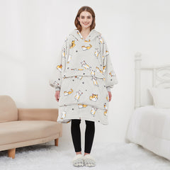 USB Heated Hoodie Blanket - Plush Double Layer Sweatshirt
