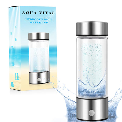 Aqua Vital Hydrogen Water Bottle 2024Hydrogenated Water BottlePortable H2 Rich Water CupYour Perfect Partner for a Health-Conscious Lifestyle 420ml Sliver