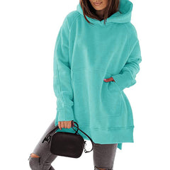 Women's Solid Color Hooded Pullover Sweatshirt