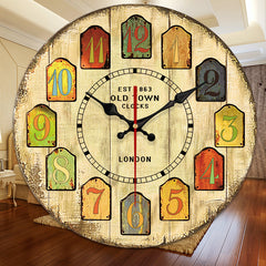 Retro Wooden Wall Clock - 16-Inch Silent Design