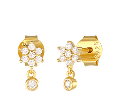 S925 Silver Snowflake Stud Earrings for Women