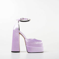 New High Heel Candy Color Platform Shoes for Parties