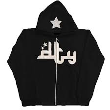 Star Print Zip-Up Hoodie