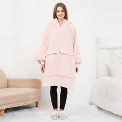 USB Heated Hoodie Blanket - Plush Double Layer Sweatshirt