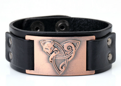 Antique Silver Fox Retro Leather Bracelet for Men