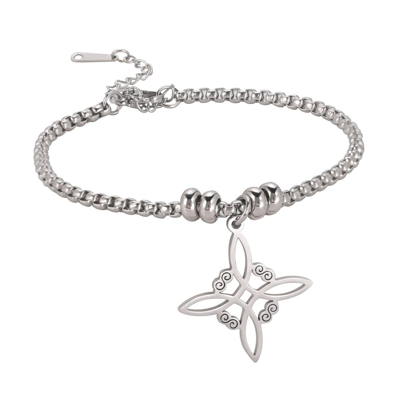 Men's Simple Stainless Steel Square Curly Pattern Bracelet