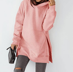 Hooded Pullover Solid Color Sweatshirt