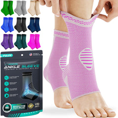 Modvel Foot & Ankle Brace Socks for Sprained Ankle Compression Sleeve - Plantar Fasciitis Relief Brace Foot Support for Women & Men - Tendonitis & Arthritis Foot Sleeve Stabilizing Ankle Wrap