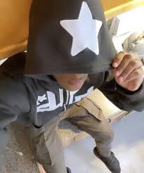 Star Print Zip-Up Hoodie