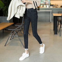 High-Waisted Fleece-Lined Skinny Jeans
