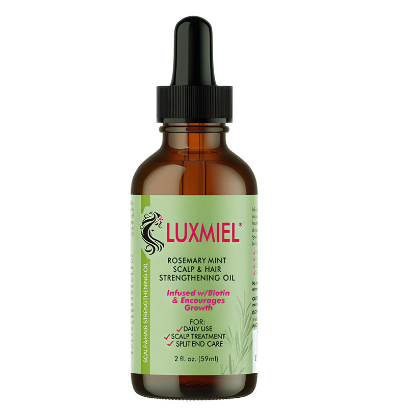 LUXMIEL Rosemary Essential Oil for Hair Growth 100% Pure Organic Rosemary Mint Scalp & Hair Strengthening Oil for Eyebrow and Eyelash Nourishes Improves Blood Circulation Rid of Itchy 60ml - 2 Oz