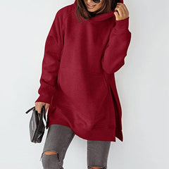 Women's Solid Color Hooded Pullover Sweatshirt