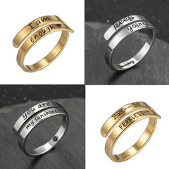 Dual Band English Stainless Steel Ring