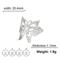 Pentagram Winged Butterfly Ring