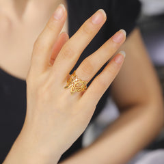 Pentagram Winged Butterfly Ring