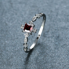 Blue Diamond Inlaid Ring in European American Style