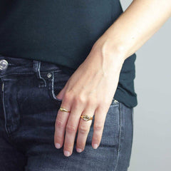 Double-layer Retro Stainless Steel Metal Ring