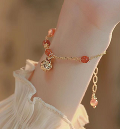 Double Layer Bracelet with Flower Transfer Beads