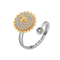 Fashion Adjustable Rotating Sunflower Ring