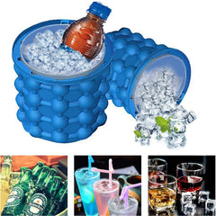 Double Wall Outdoor Silicone Ice Bucket with Lid