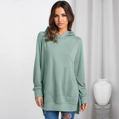 Women's Solid Color Hooded Pullover Sweatshirt