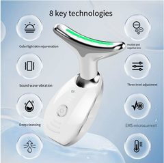 Wavy Chic Beauty Facial Massager, 7 Color  Wavy Acne Beauty Microcurrent Facial Device Skin Firming for Face Neck Beauty Device,