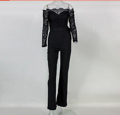 One-Shoulder Butterfly Jumpsuit with Flared Pants