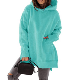 Hooded Pullover Solid Color Sweatshirt