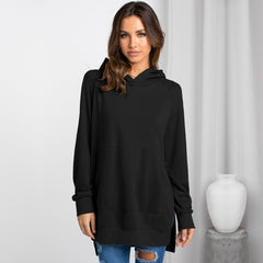 Women's Solid Color Hooded Pullover Sweatshirt