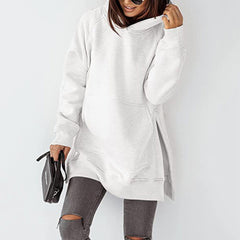 Women's Solid Color Hooded Pullover Sweatshirt