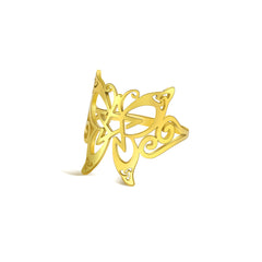 Pentagram Winged Butterfly Ring