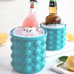 Double Wall Outdoor Silicone Ice Bucket with Lid