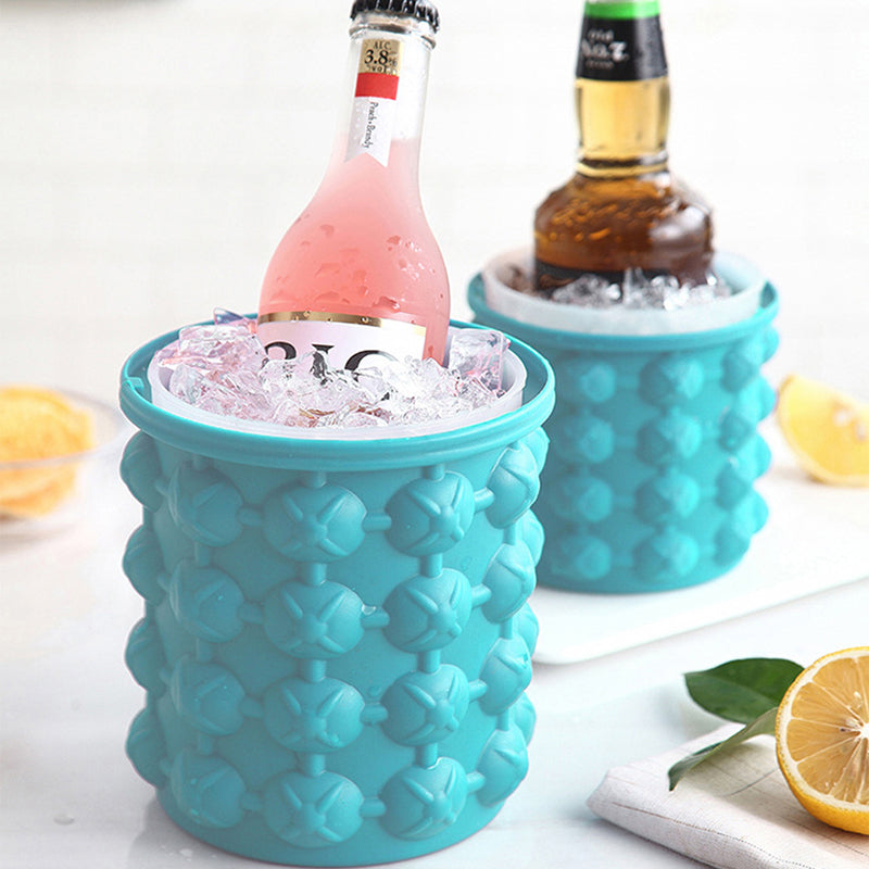 Double Wall Outdoor Silicone Ice Bucket with Lid