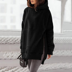 Women's Solid Color Hooded Pullover Sweatshirt