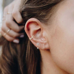 S925 Silver Snowflake Stud Earrings for Women
