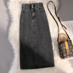 High-Waisted Knee-Length Skirt for Women