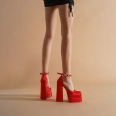New High Heel Candy Color Platform Shoes for Parties