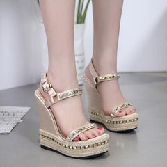Wedge Heel Rivet Sandals for Women